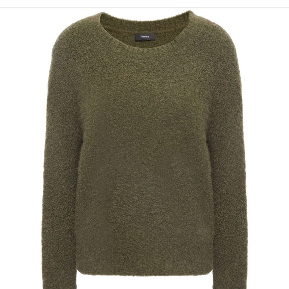 Theory army green merino wool sweater - Picture 6 of 9
